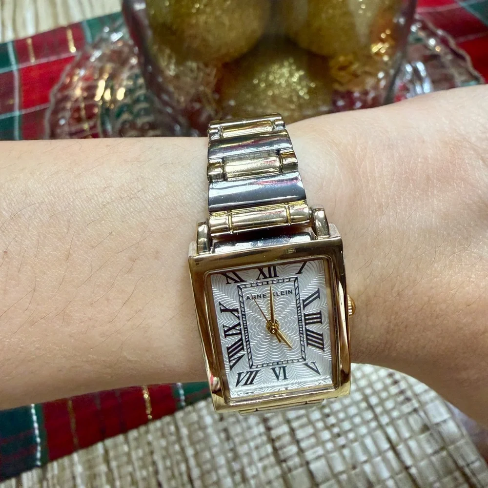 Anne Klein Two-Tone Rectangular Watch - Picture 4 of 9